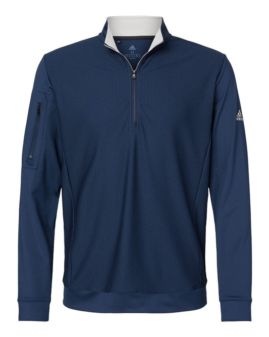 Adidas - Performance Textured Quarter-Zip Pullover - A295